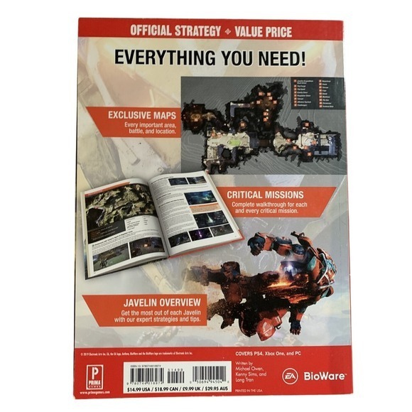 Anthem Official Game Guide Prima‎ Games PS4 Xbox One PC Detailed Maps - Picture 2 of 2